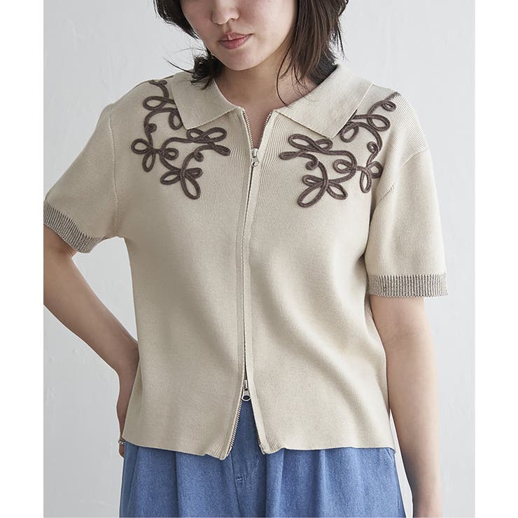 コード刺繍ダブルジップブルゾン | VENCE share style【WOMEN】 | 詳細画像8 