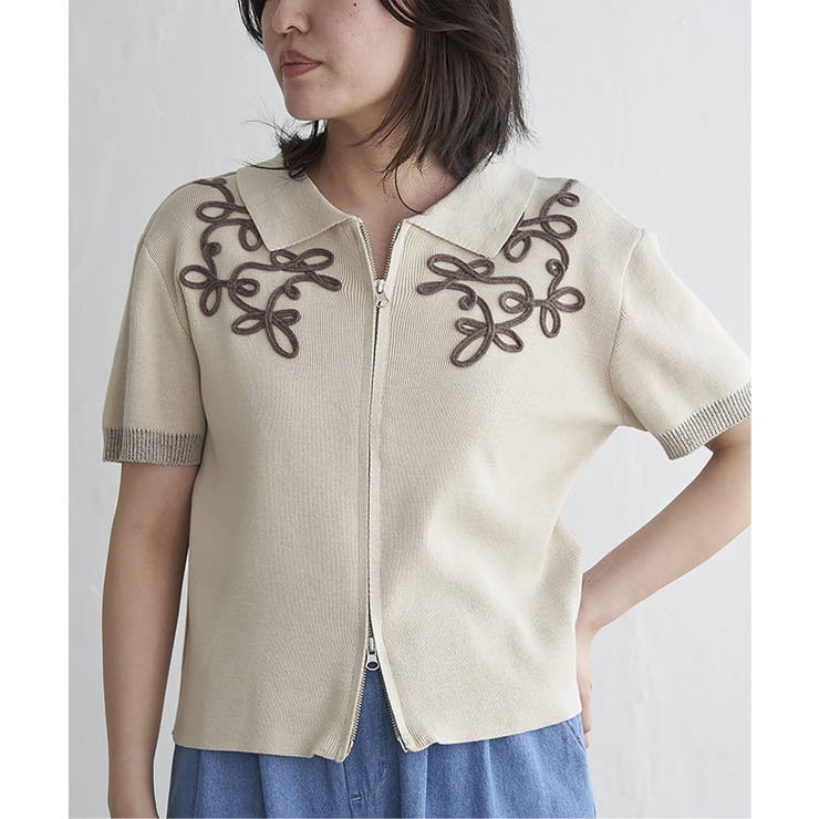 コード刺繍ダブルジップブルゾン | VENCE share style【WOMEN】 | 詳細画像9 
