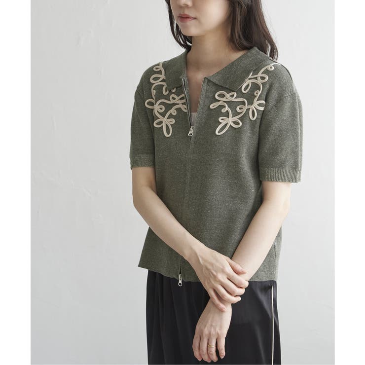 コード刺繍ダブルジップブルゾン | VENCE share style【WOMEN】 | 詳細画像16 