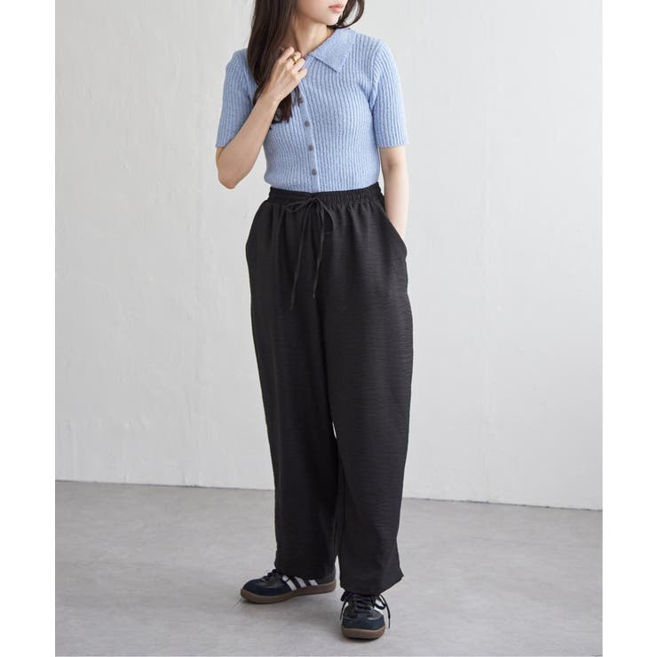 cos コス　ブークレ　ニット　カーディガン　ニットポロ　黒 BOUCLE-KNIT V-NECK ZIP-UP CARDIGAN ブークレニットVネック
