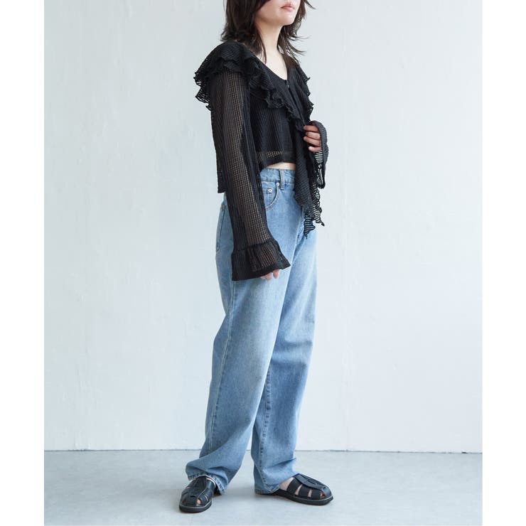 メッシュフリルジップカーディガン | VENCE share style【WOMEN】 | 詳細画像10 