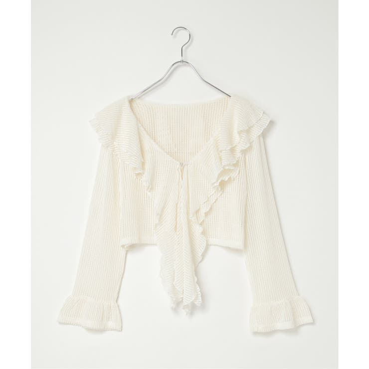 メッシュフリルジップカーディガン | VENCE share style【WOMEN】 | 詳細画像14 