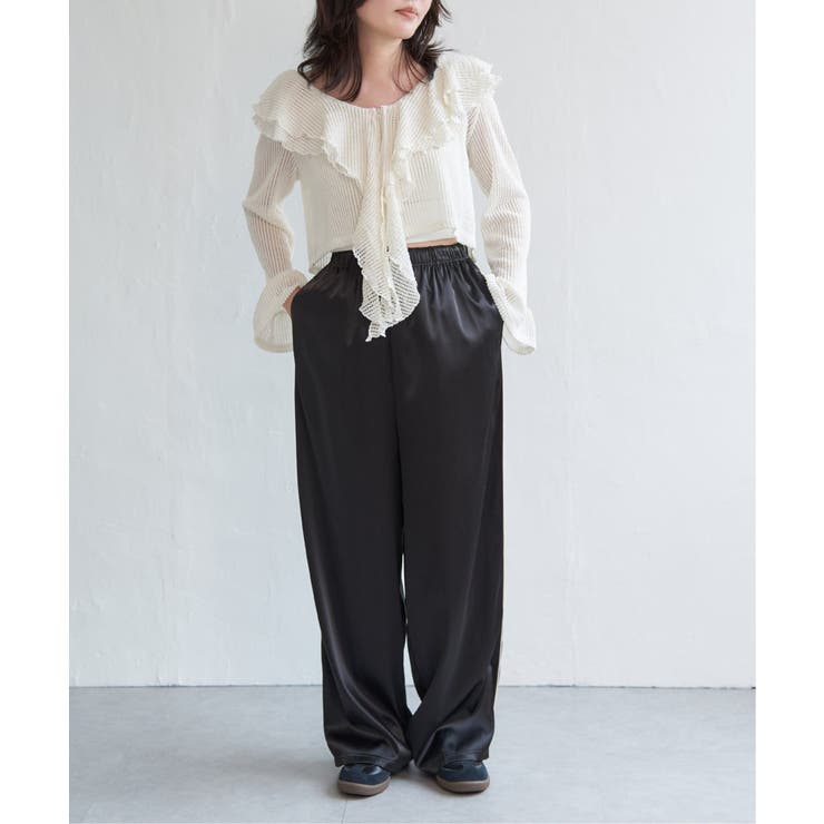 メッシュフリルジップカーディガン | VENCE share style【WOMEN】 | 詳細画像2 