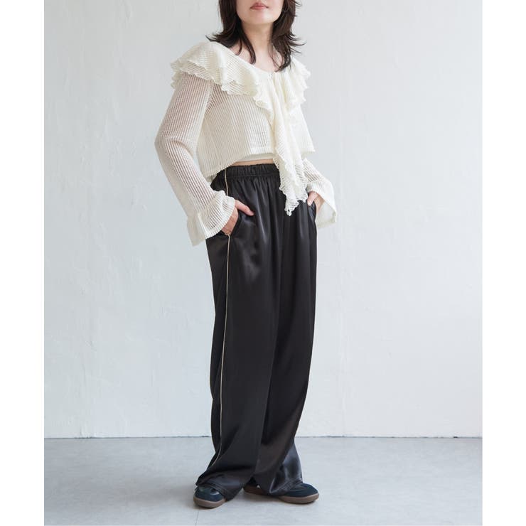 メッシュフリルジップカーディガン | VENCE share style【WOMEN】 | 詳細画像3 