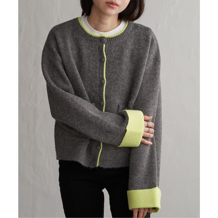 アルパカタッチ配色カーディガン | VENCE share style【WOMEN】 | 詳細画像10 