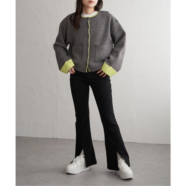 アルパカタッチ配色カーディガン | VENCE share style【WOMEN】 | 詳細画像14 