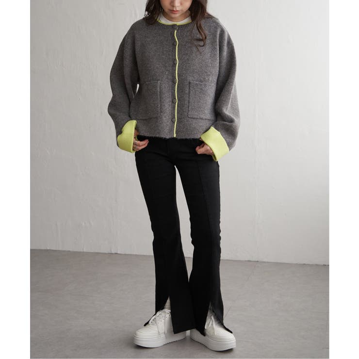 アルパカタッチ配色カーディガン | VENCE share style【WOMEN】 | 詳細画像15 