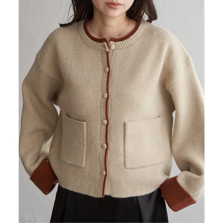 アルパカタッチ配色カーディガン | VENCE share style【WOMEN】 | 詳細画像16 