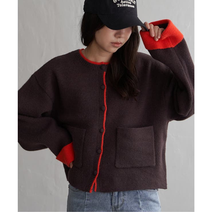アルパカタッチ配色カーディガン | VENCE share style【WOMEN】 | 詳細画像3 