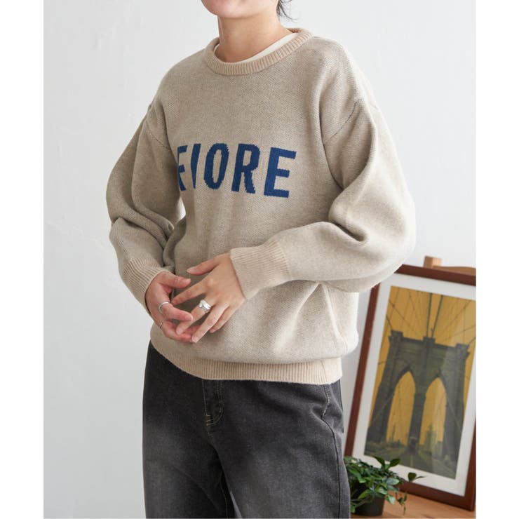 ベージュ | FIOREロゴジャガードニット | VENCE share style【WOMEN】