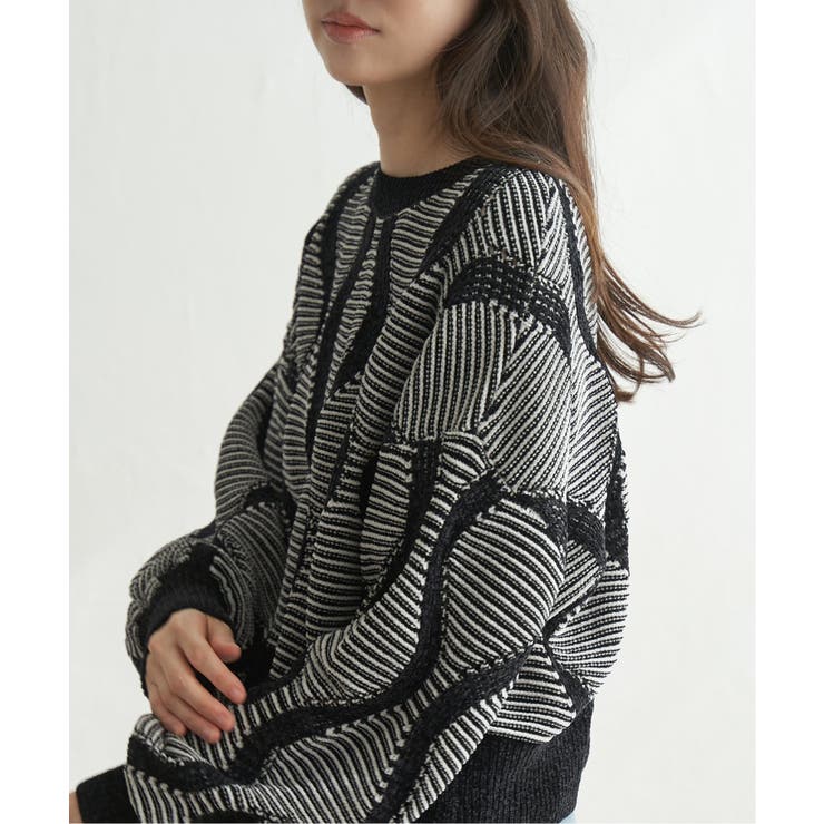 5Gヒョウタン柄ジャガードプルオーバー | VENCE share style【WOMEN】 | 詳細画像1 