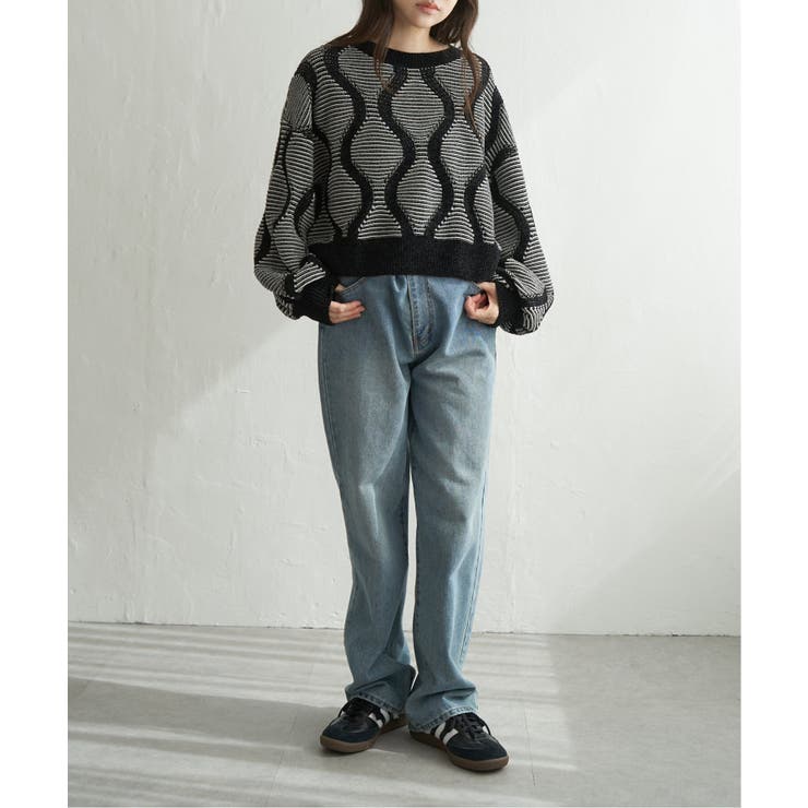 5Gヒョウタン柄ジャガードプルオーバー | VENCE share style【WOMEN】 | 詳細画像2 