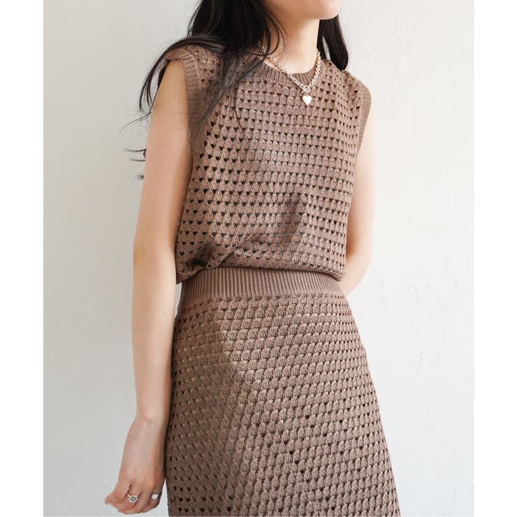 クロシェニットノースリトップス[品番：IKAW0018820]｜VENCE share