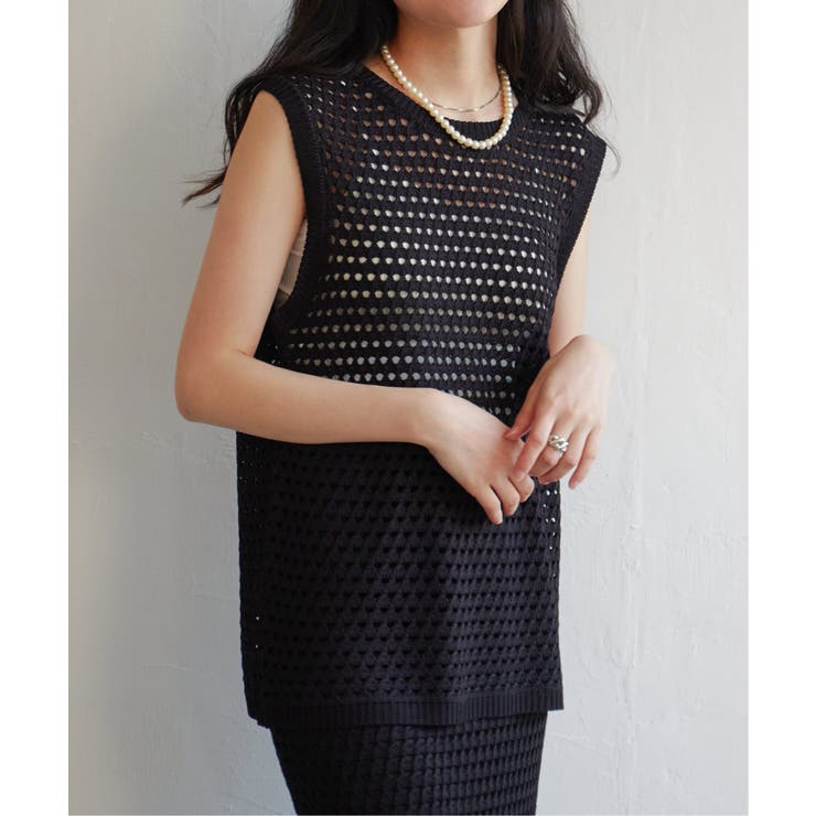 クロシェニットノースリトップス[品番：IKAW0018820]｜VENCE share