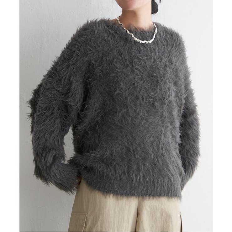 チャコール | フェイクフェザー天竺プルオーバー | VENCE share style【WOMEN】