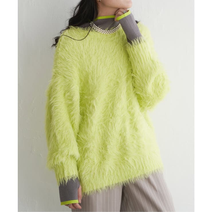 イエロー | フェイクフェザー天竺プルオーバー | VENCE share style【WOMEN】