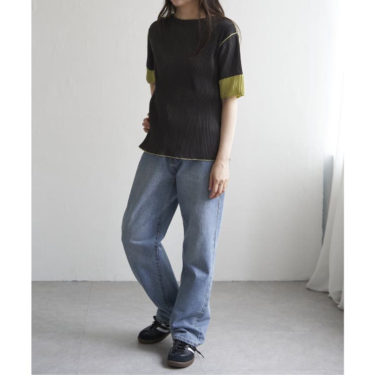 プリーツ袖配色トップス | VENCE share style【WOMEN】 | 詳細画像3 