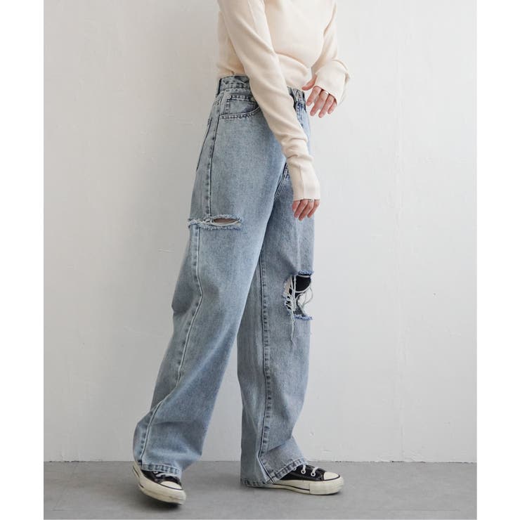 ダメージワイドデニムパンツ | VENCE share style【WOMEN】 | 詳細画像1 