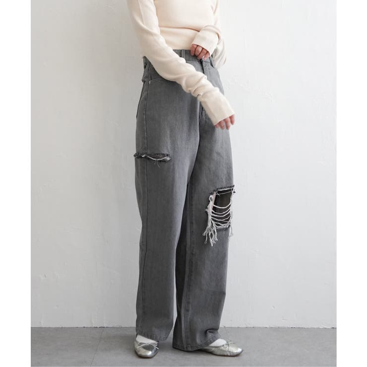ダメージワイドデニムパンツ | VENCE share style【WOMEN】 | 詳細画像4 