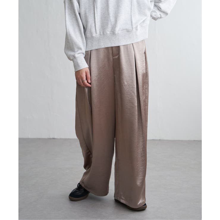 サテンタックワイドパンツ | VENCE share style【WOMEN】 | 詳細画像1 
