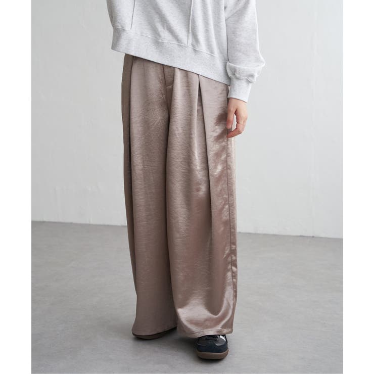 サテンタックワイドパンツ | VENCE share style【WOMEN】 | 詳細画像2 