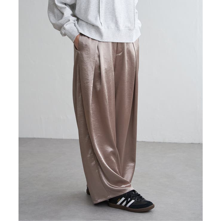 サテンタックワイドパンツ | VENCE share style【WOMEN】 | 詳細画像3 