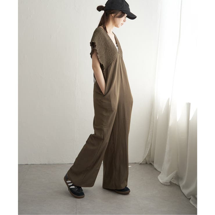 オリーブ | シャーリングオールインワン | VENCE share style【WOMEN】