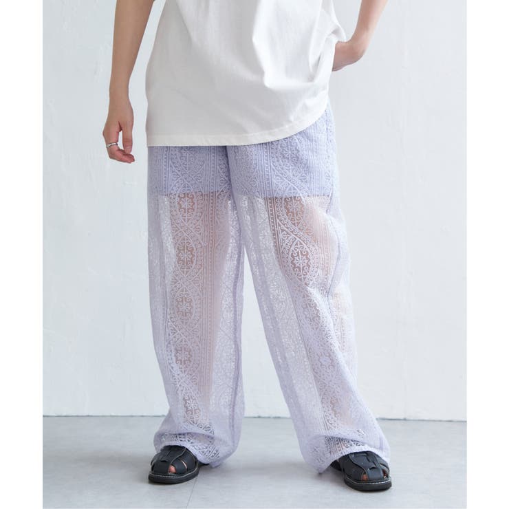 ブルー | レースイージーパンツ | VENCE share style【WOMEN】