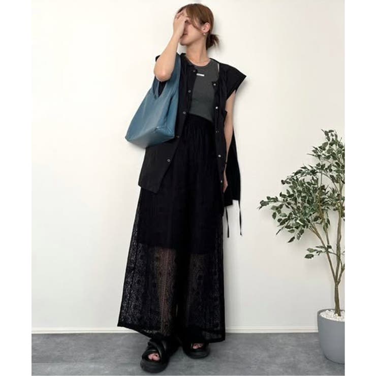 ブラック | 【VENCE by yuki 】刺繍レースワイドパンツ | VENCE share style【WOMEN】