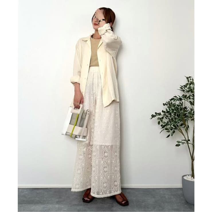 アイボリー | 【VENCE by yuki 】刺繍レースワイドパンツ | VENCE share style【WOMEN】
