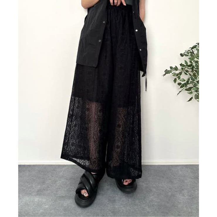 【VENCE by yuki 】刺繍レースワイドパンツ | VENCE share style【WOMEN】 | 詳細画像3 