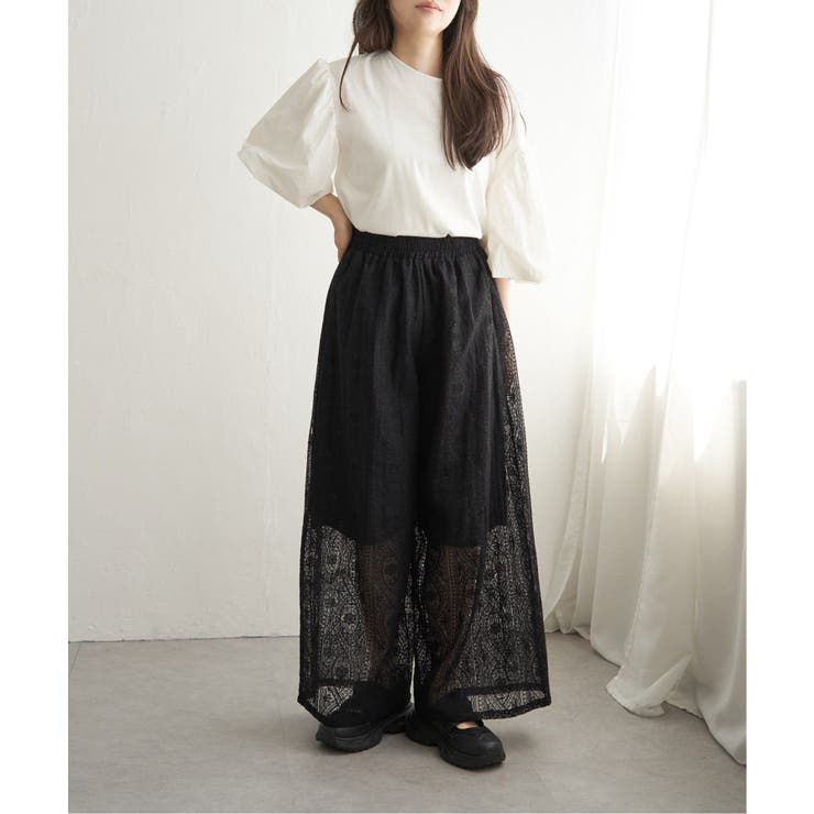 【VENCE by yuki 】刺繍レースワイドパンツ | VENCE share style【WOMEN】 | 詳細画像4 