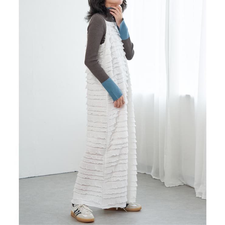 ホワイト | チュールティアードワンピース | VENCE share style【WOMEN】