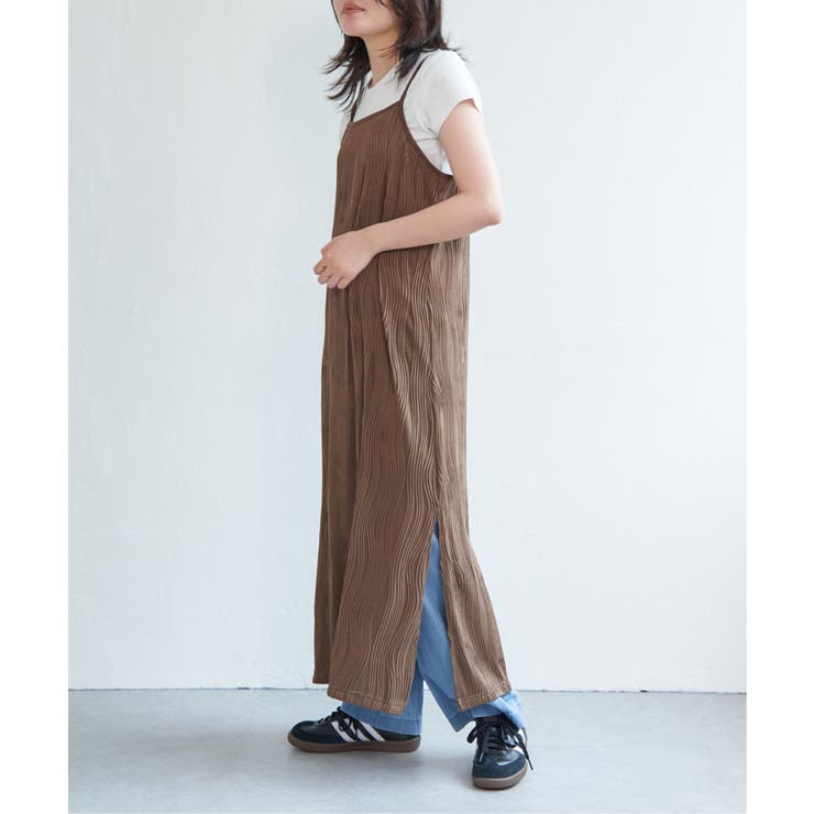 ブラウン | ウェーブパイピングキャミワンピース | VENCE share style【WOMEN】