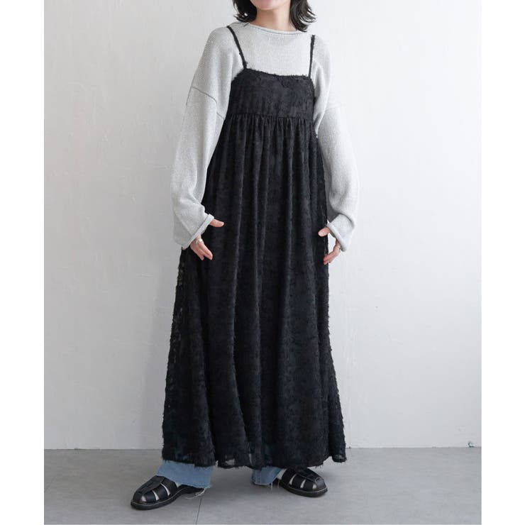 完売品　praying プレイング　キャミワンピ フリンジジャガードキャミワンピース[品番：UBRW0010909]｜SENSE