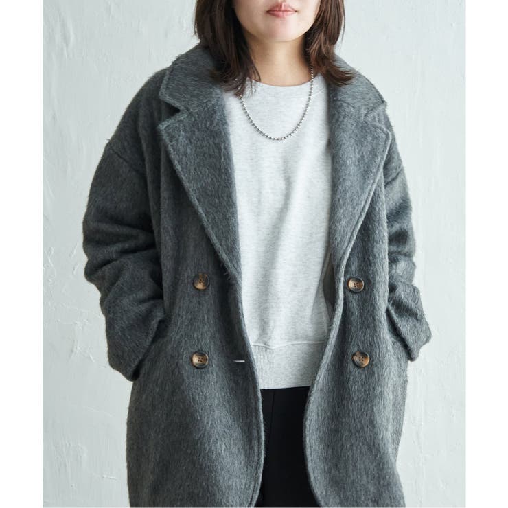 チャコール | シャギーテーラージャケット | VENCE share style【WOMEN】