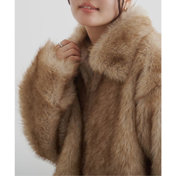 ベージュ | シャギーファーショートコート | VENCE share style【WOMEN】