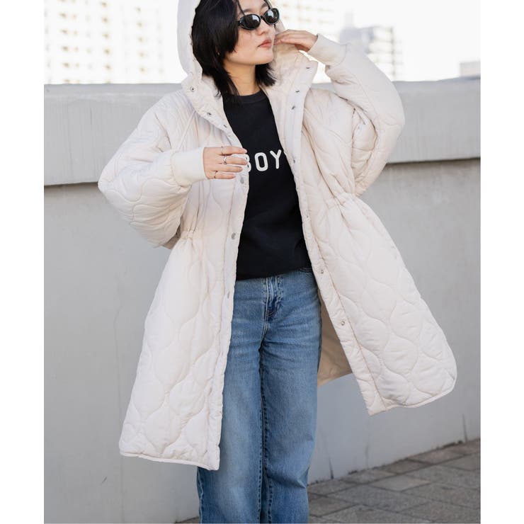 中綿キルトフード付きコート[品番：IKAW0021462]｜VENCE share style