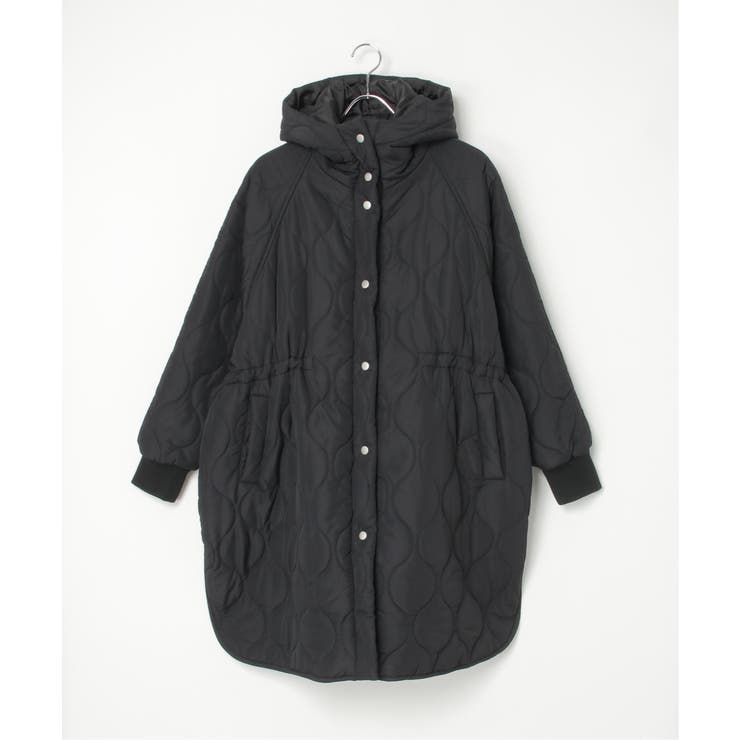 Cullt. フード付き中綿コート 黒　新品同様 中綿キルトフード付きコート[品番：IKAW0021462]｜VENCE share style