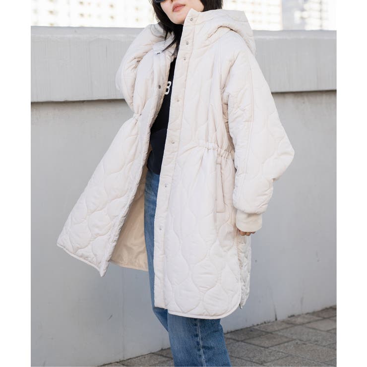 中綿キルトフード付きコート[品番：IKAW0021462]｜VENCE share style