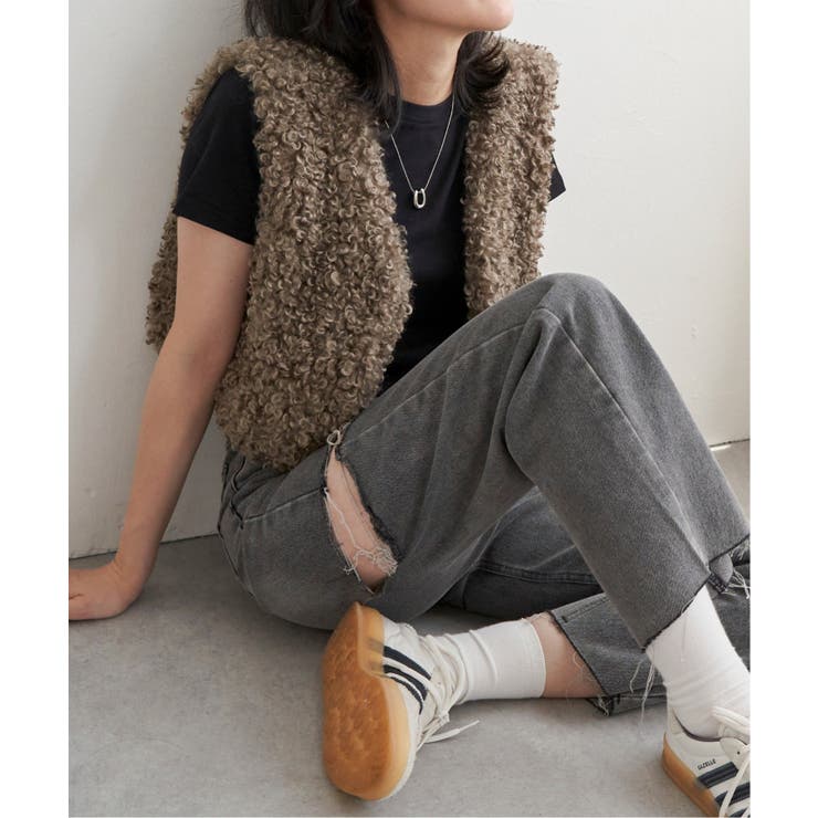 プードルファーショートベスト | VENCE share style【WOMEN】 | 詳細画像1 