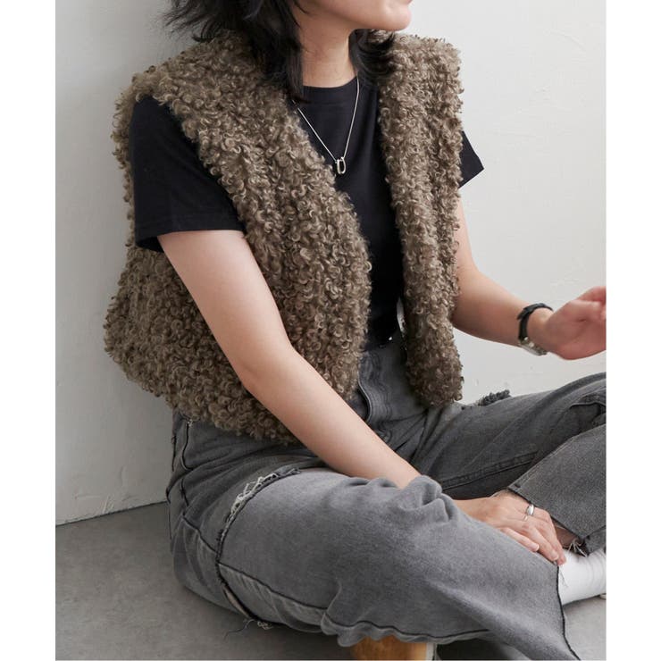 プードルファーショートベスト | VENCE share style【WOMEN】 | 詳細画像5 