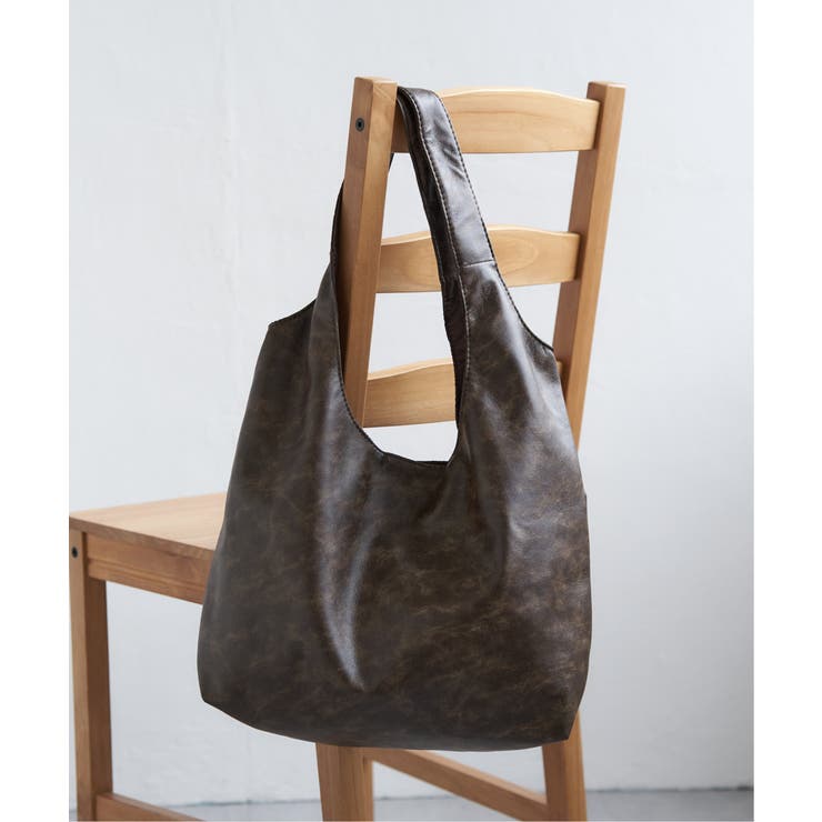 ブラック | ヴィンテージ合皮ラウンドトートバッグ | VENCE share style【WOMEN】