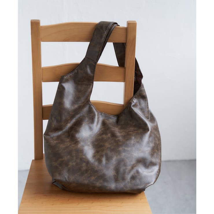 ブラウン | ヴィンテージ合皮ラウンドトートバッグ | VENCE share style【WOMEN】