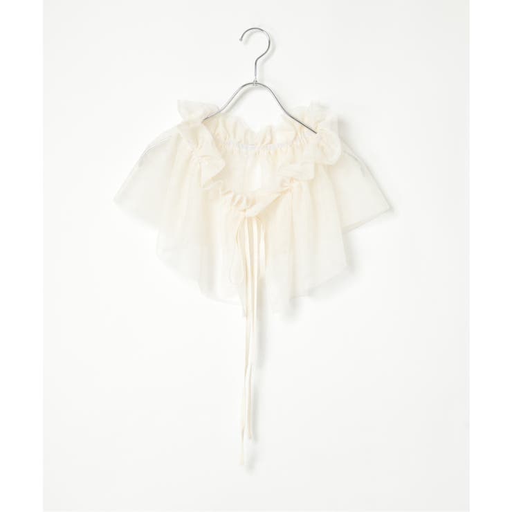 オフホワイト | ダブルチュールフリル付け襟 | VENCE share style【WOMEN】