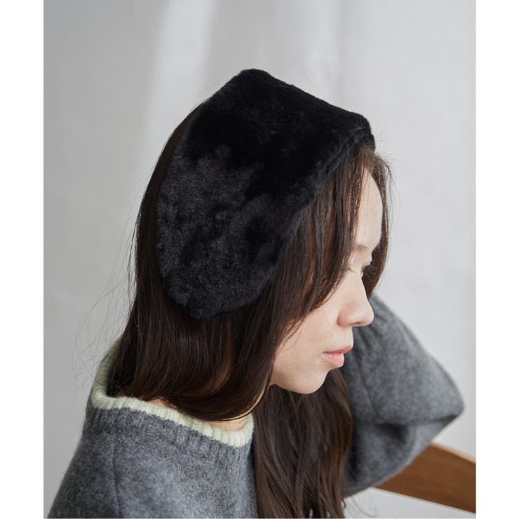 ブラック | ファーカチューシャイヤマフ | VENCE share style【WOMEN】
