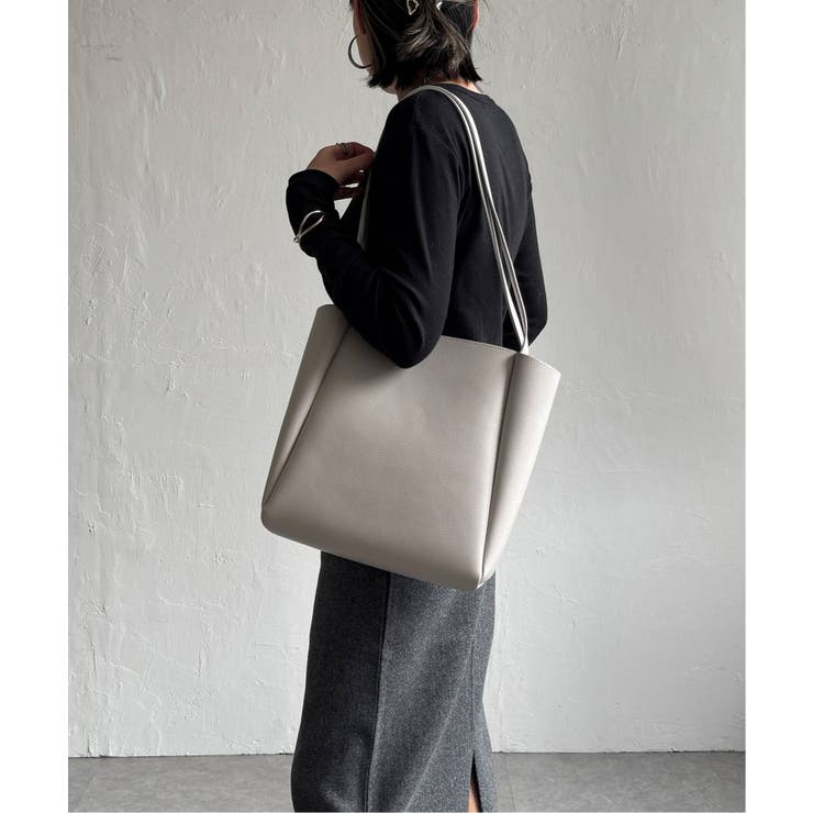 ライトグレー | 合皮ミドルトートバッグ | Lbc with Life