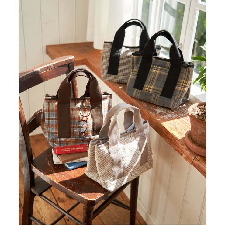 ツイード仕切り持ち手ミニトートバッグ | Lbc with Life | 詳細画像6 