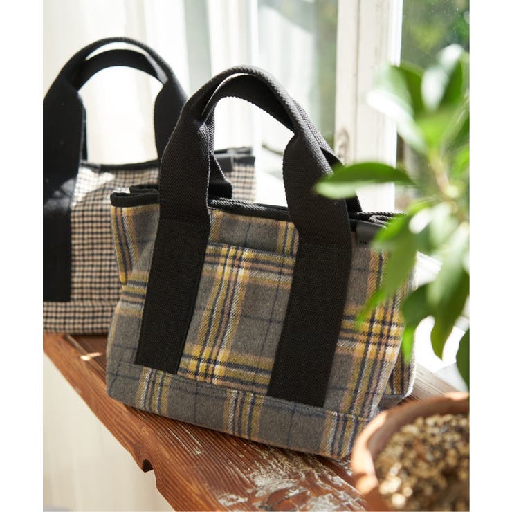 ツイード仕切り持ち手ミニトートバッグ | Lbc with Life | 詳細画像10 