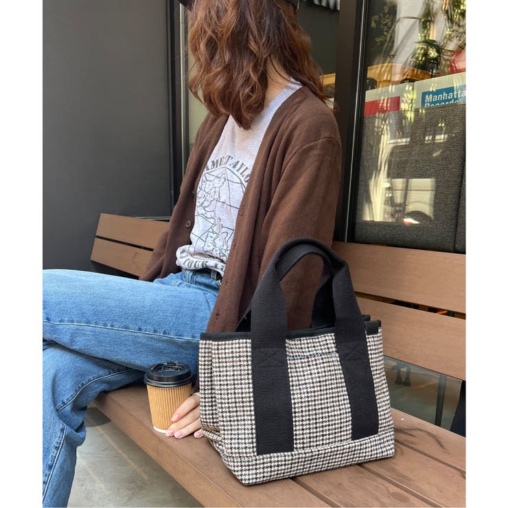 ツイード仕切り持ち手ミニトートバッグ | Lbc with Life | 詳細画像12 